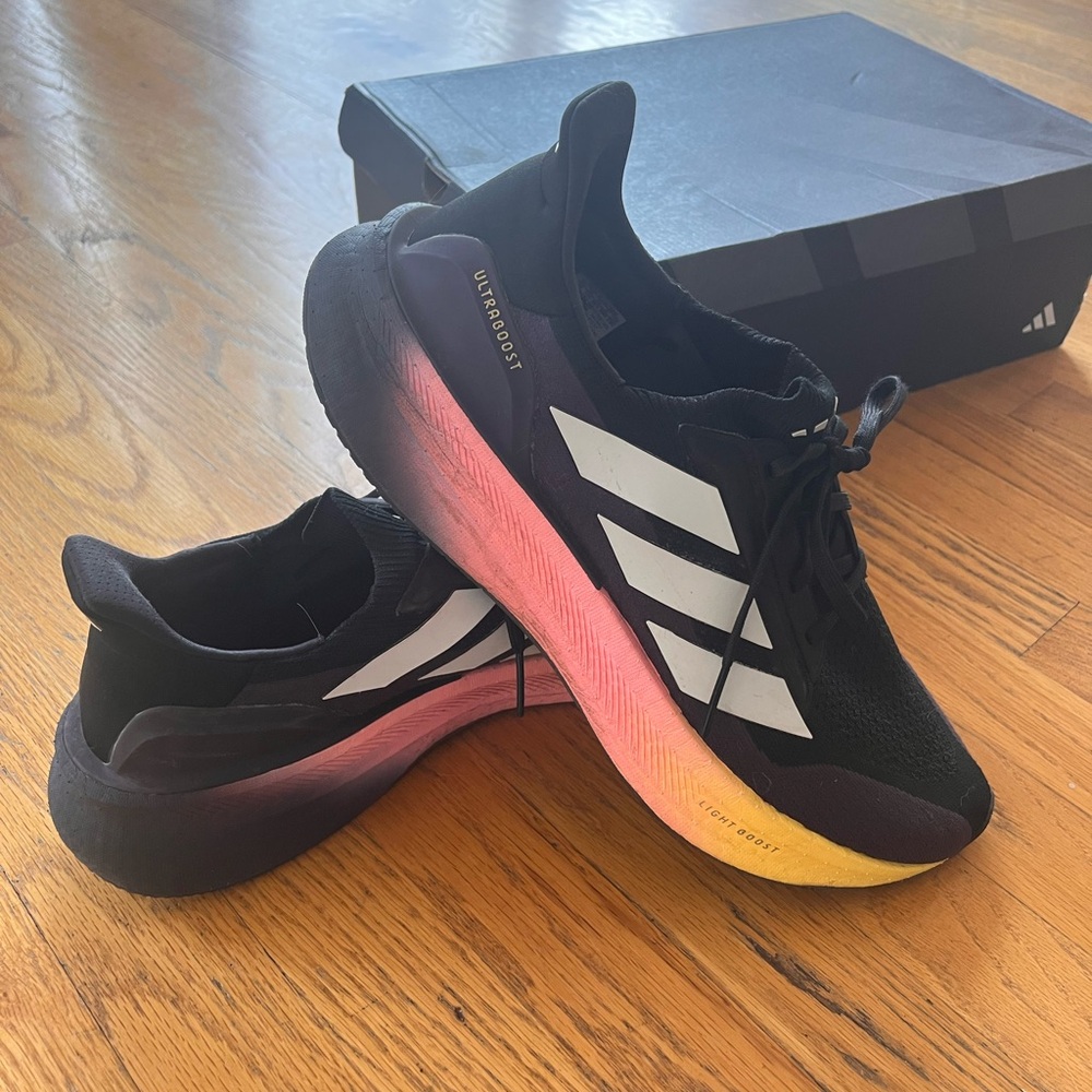 Adidas Ultraboost 5x Running Shoes - Black with Pink/Yellow Sole